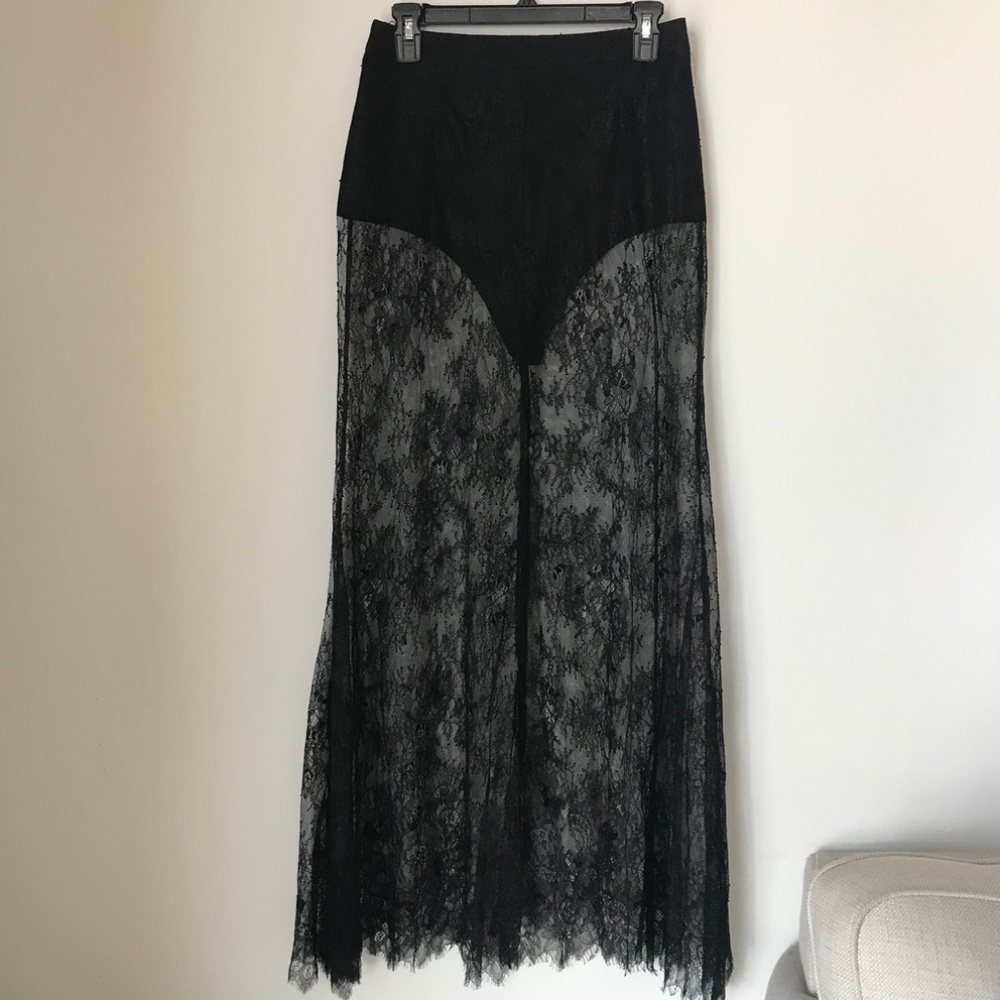 [LF] Seek the Label Black Lace Maxi Skirt